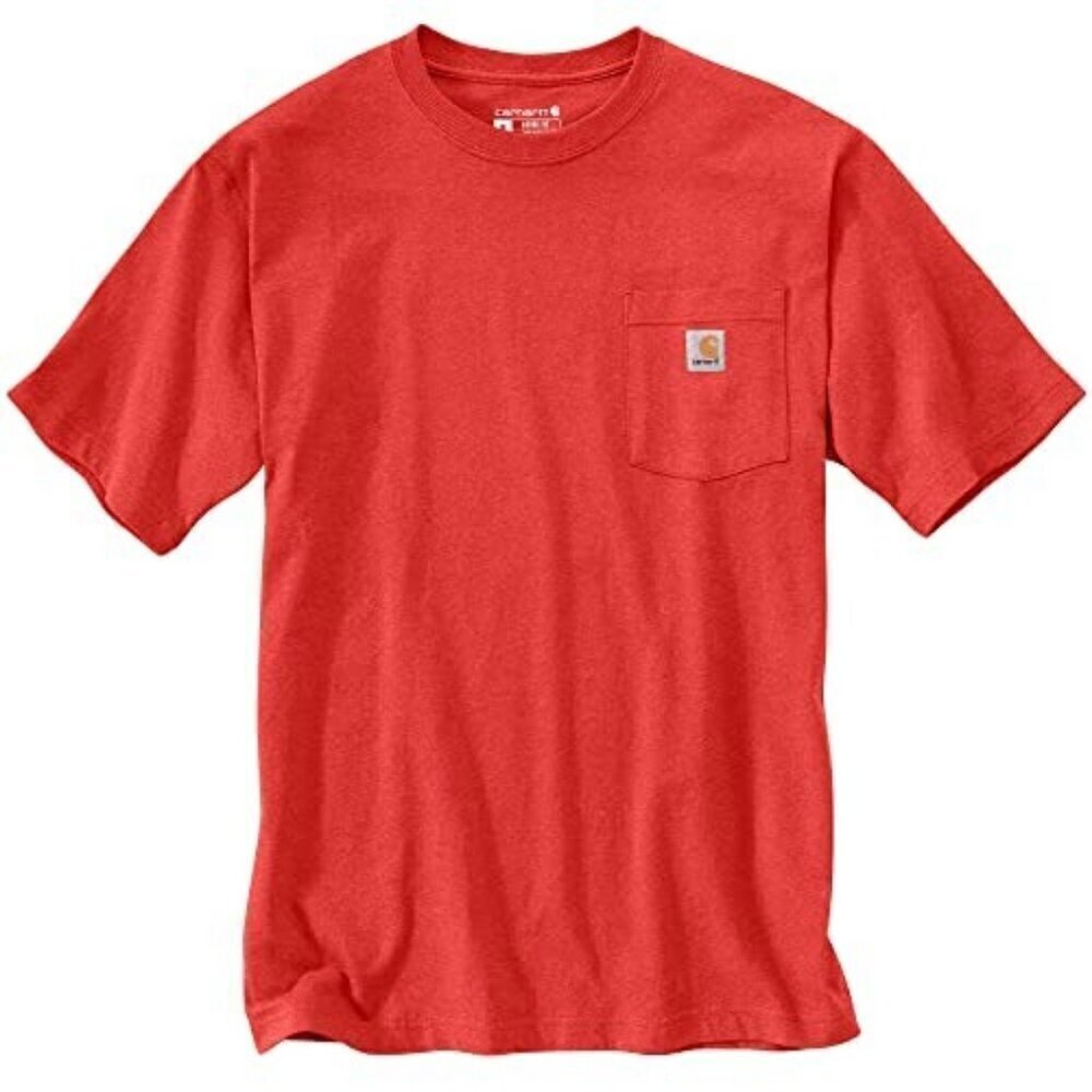 Carhartt Men's XS Loose Fit Heavyweight Short Sleeve Pocket T-Shirt Fire Red